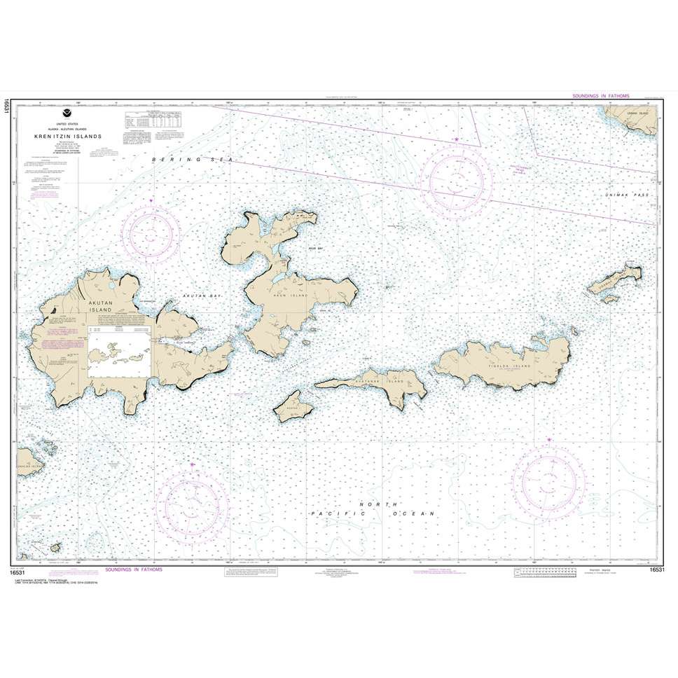 Historical NOAA Chart 16531: Krenitzan Islands - Life Raft Professionals