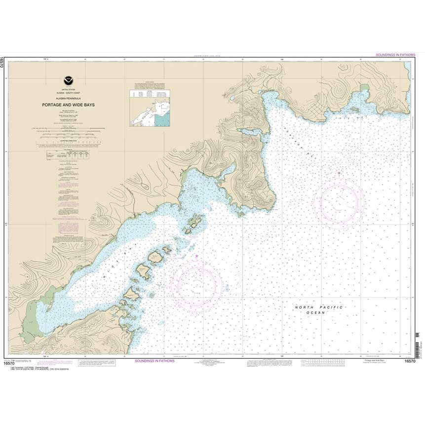 Historical NOAA Chart 16570: Portage and Wide Bays: Alaska Pen - Life Raft Professionals