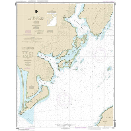 Historical NOAA Chart 16591: Alitak Bay-Cape Alitak to Moser Bay - Life Raft Professionals