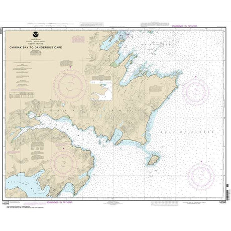 Historical NOAA Chart 16593: Chiniak Bay to Dangerous Cape - Life Raft Professionals