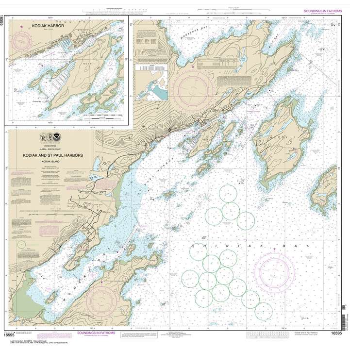Historical NOAA Chart 16595: Kodiak and St. Paul harbors; Kodiak Harbor - Life Raft Professionals