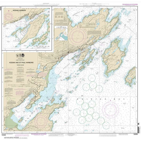 Historical NOAA Chart 16595: Kodiak and St. Paul harbors; Kodiak Harbor - Life Raft Professionals