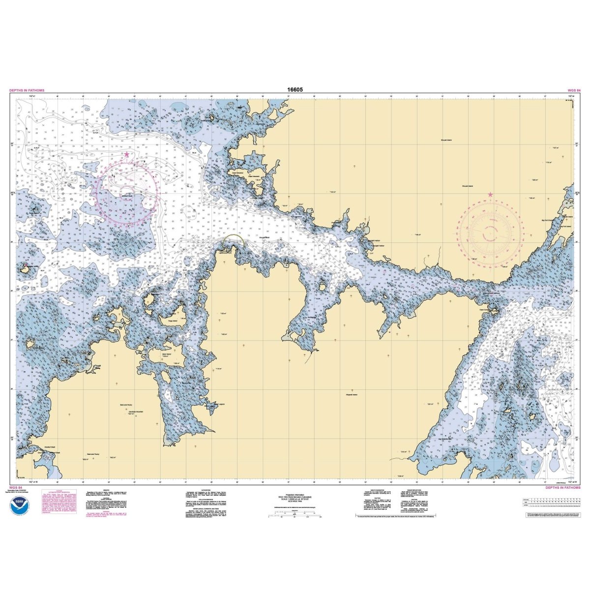Historical NOAA Chart 16605: Shuyak Strait and Bluefox Bay - Life Raft Professionals