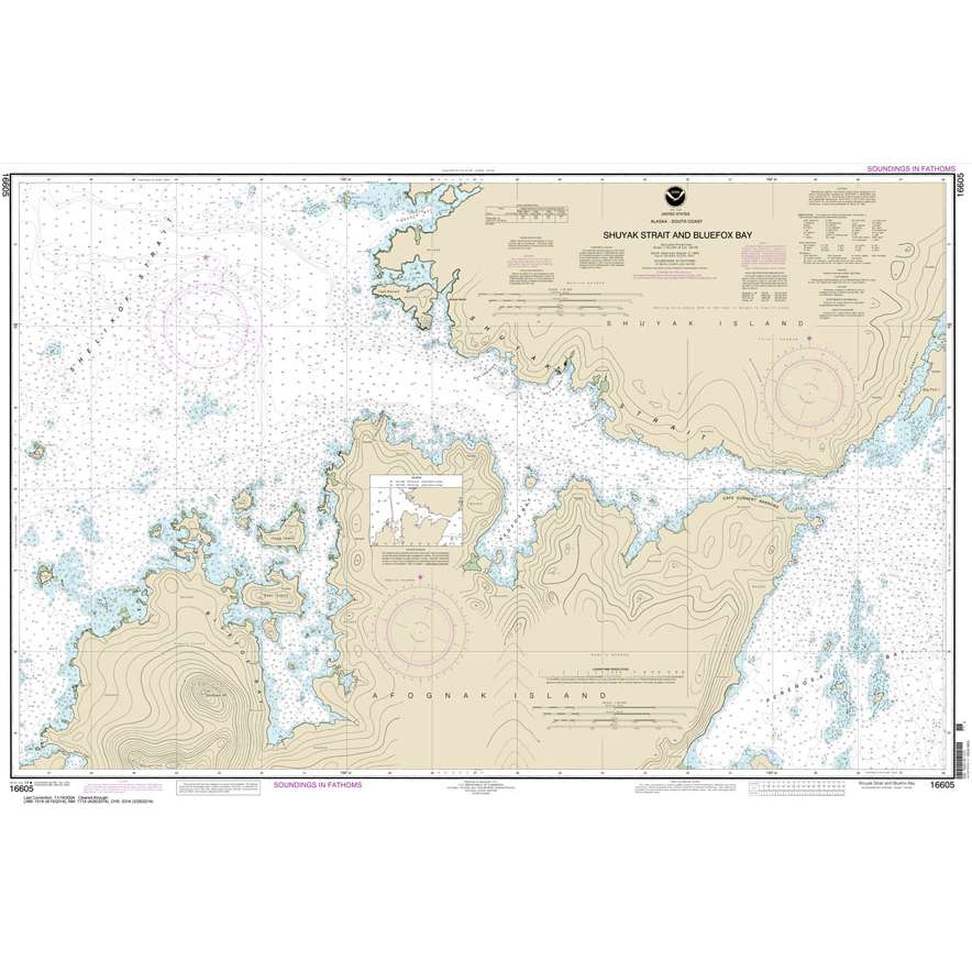 Historical NOAA Chart 16605: Shuyak Strait and Bluefox Bay - Life Raft Professionals