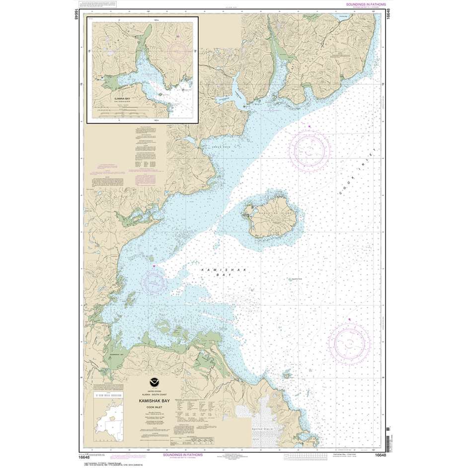 Historical NOAA Chart 16648: Kamishak Bay; lliamna Bay - Life Raft Professionals