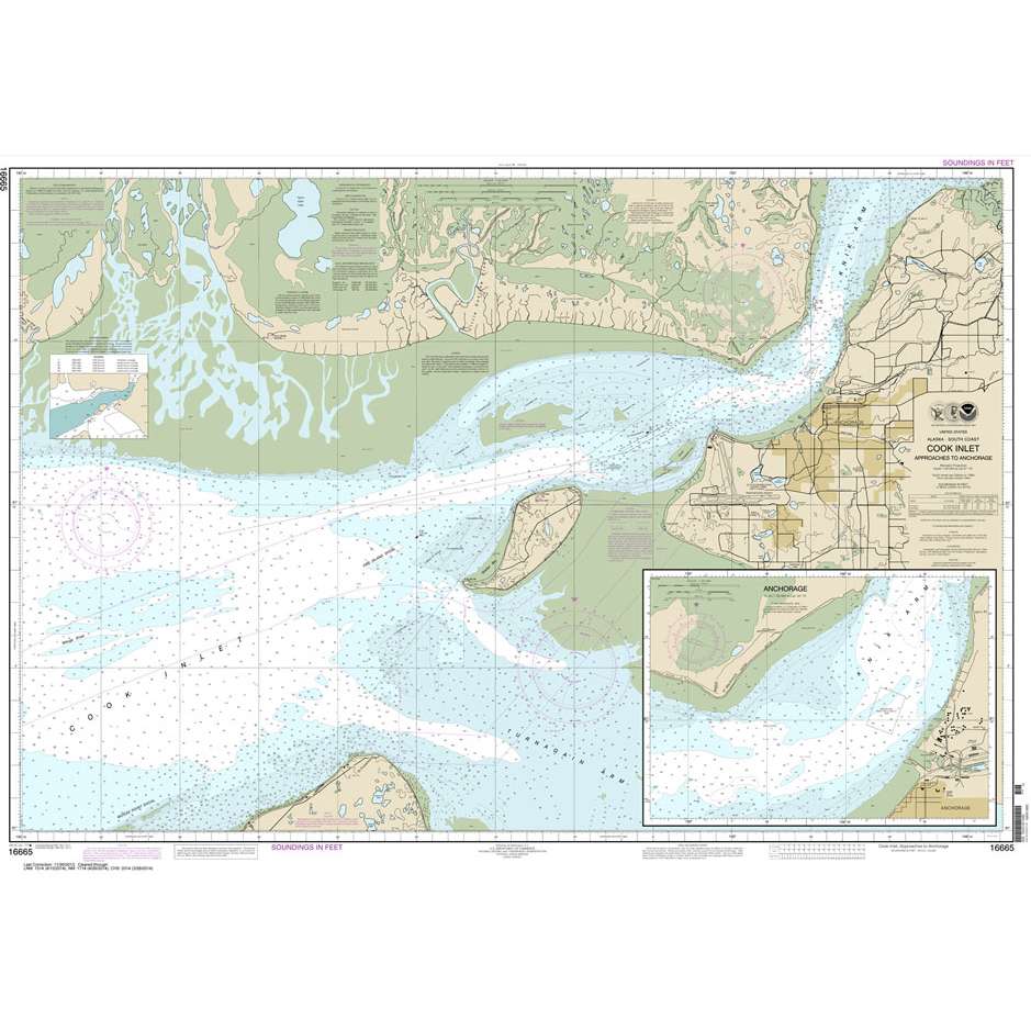 Historical NOAA Chart 16665: Cook Inlet-Approaches to Anchorage; Ancho ...