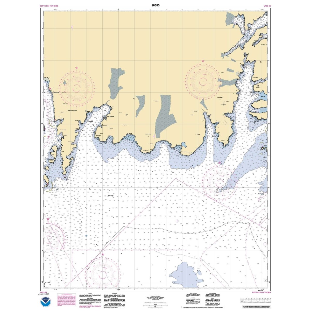 Historical NOAA Chart 16683: Point Elrington to Cape Resurrection - Life Raft Professionals