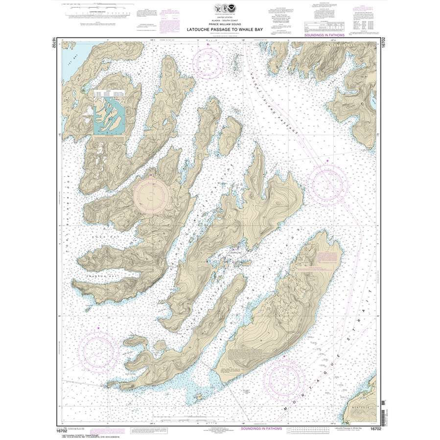 Historical NOAA Chart 16702: Latouche Passage to Whale Bay - Life Raft Professionals