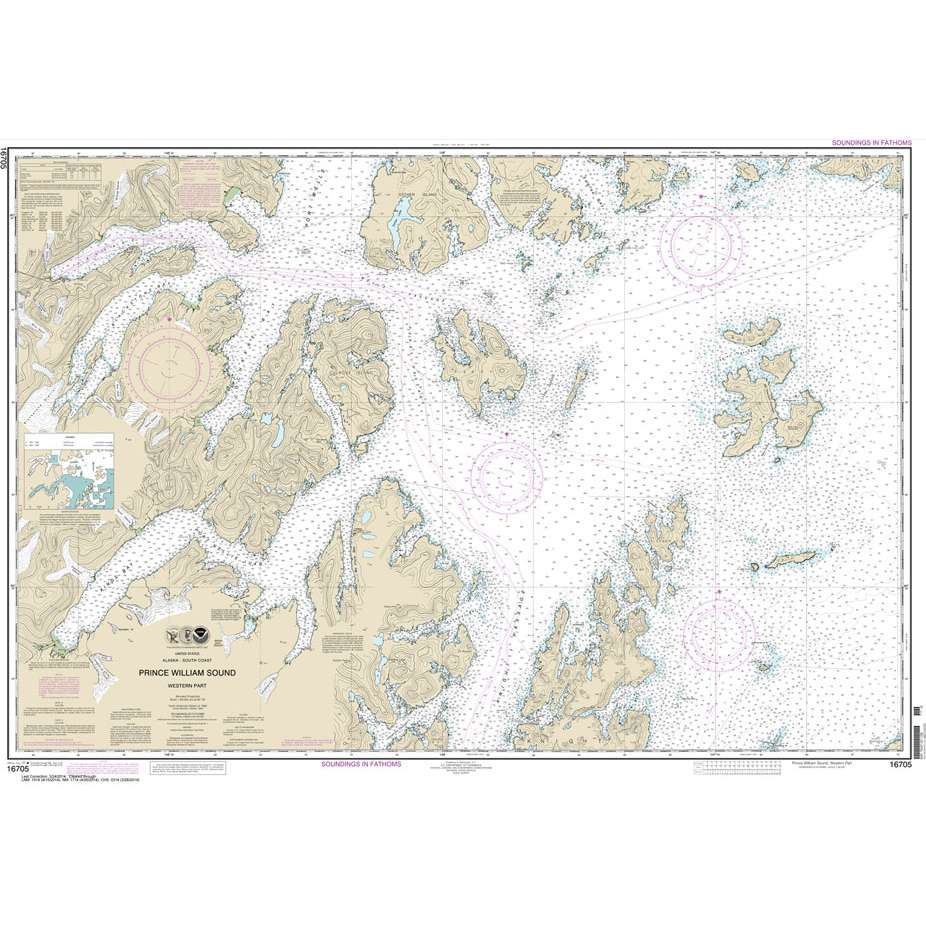 Historical NOAA Chart 16705: Prince William Sound-western part - Life Raft Professionals