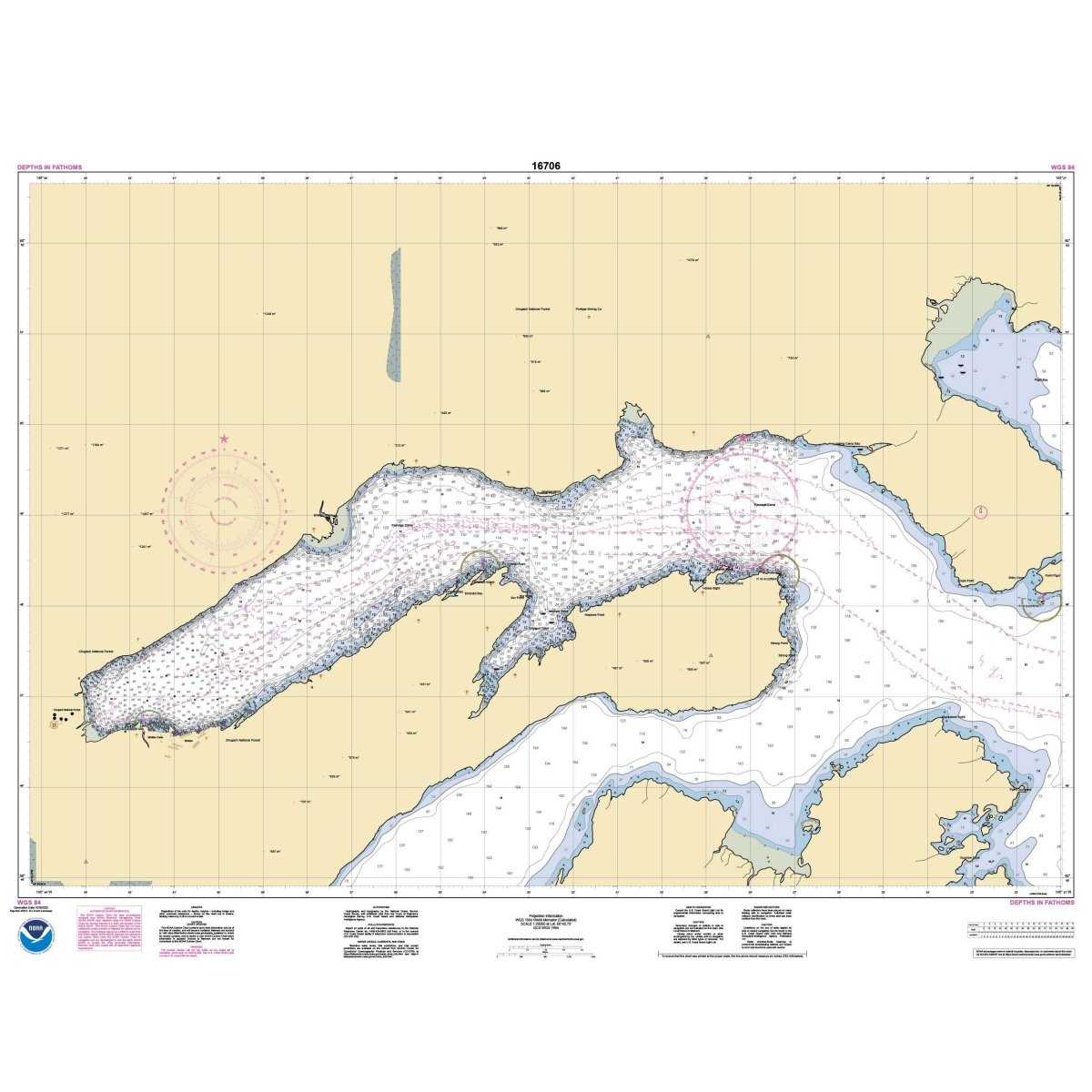 Historical NOAA Chart 16706: Passage Canal incl. Port of Whittier; Port of Whittier - Life Raft Professionals