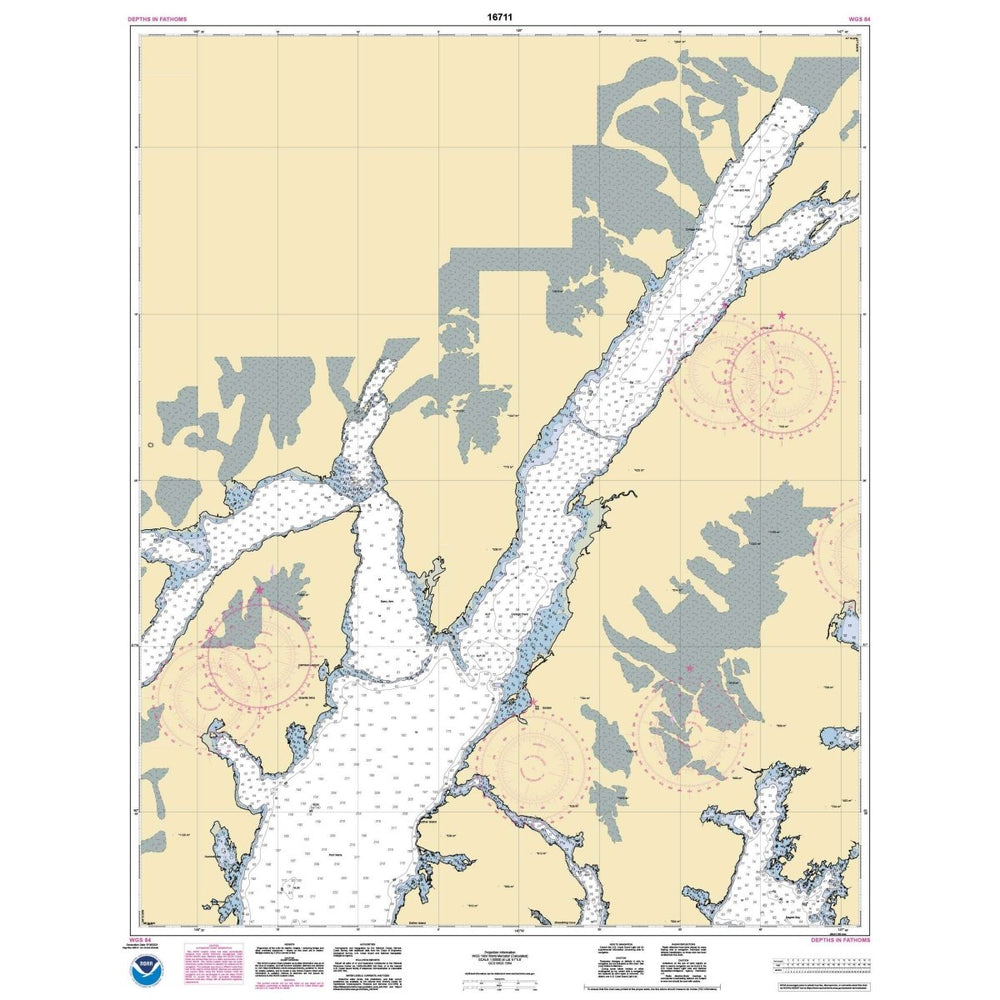 Historical NOAA Chart 16711: Port Wells: including College Fiord and Harriman Fiord - Life Raft Professionals
