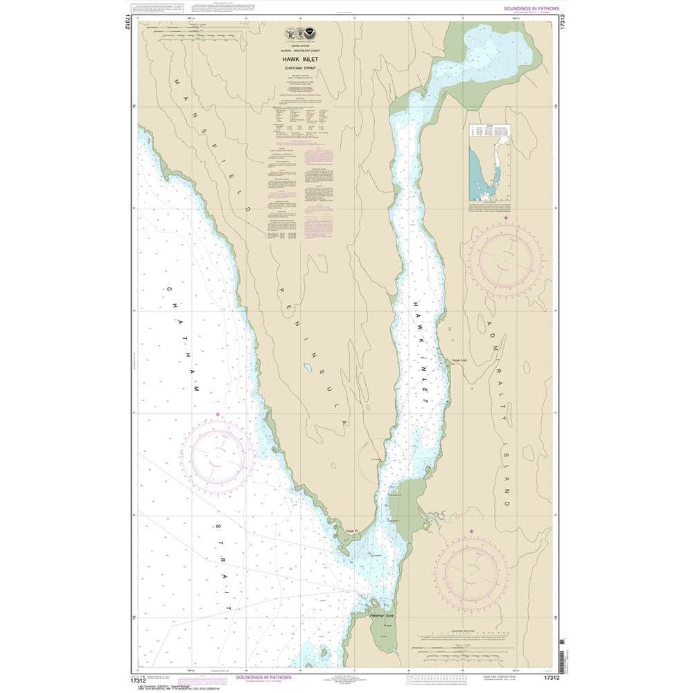 Hawk Inlet Historical NOAA Chart 17312: Hawk Inlet: Chatham Strait – Life Raft ...