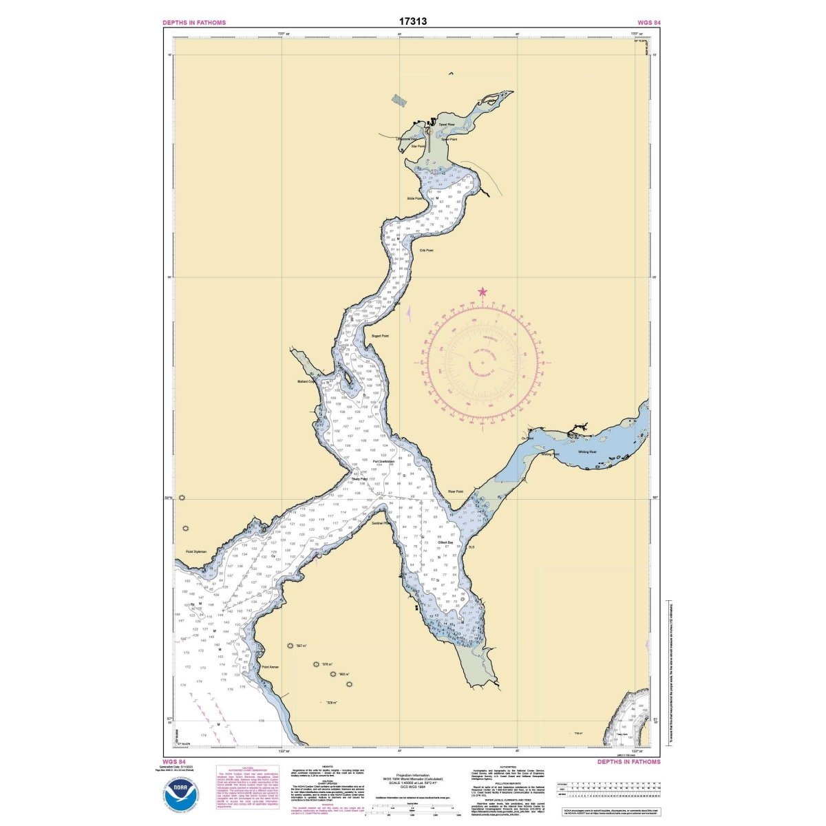 Historical NOAA Chart 17313: Port Snettisham - Life Raft Professionals