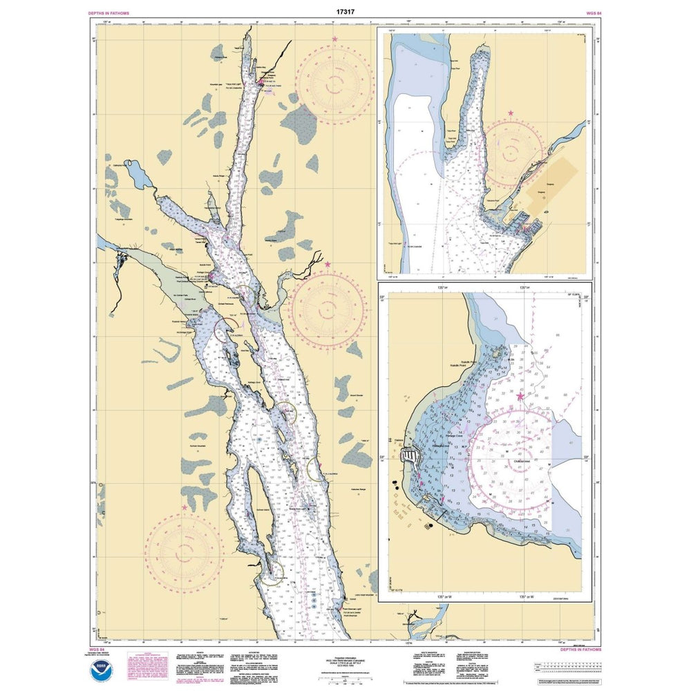 Historical NOAA Chart 17317: Lynn Canal-Point Sherman to Skagway;Lutak Inlet;Skagway and Nahku Bay;Portage Cove: Chilkoot Inlet - Life Raft Professionals