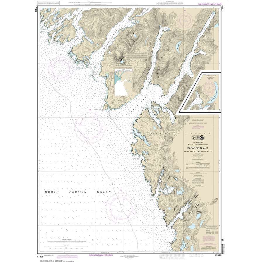 Historical NOAA Chart 17328: Snipe Bay to Crawfish Inlet: Baranof l. - Life Raft Professionals