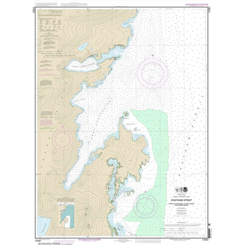 Historical NOAA Chart 17331: Chatham Strait Ports Alexander: Conclusion: and Armstrong - Life Raft Professionals