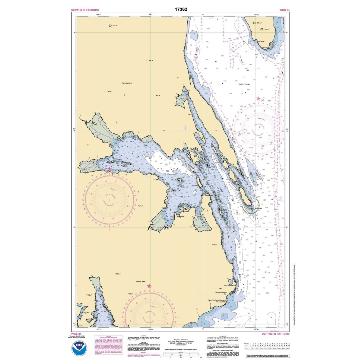 Historical NOAA Chart 17362: Gambier Bay: Stephens Passage - Life Raft Professionals