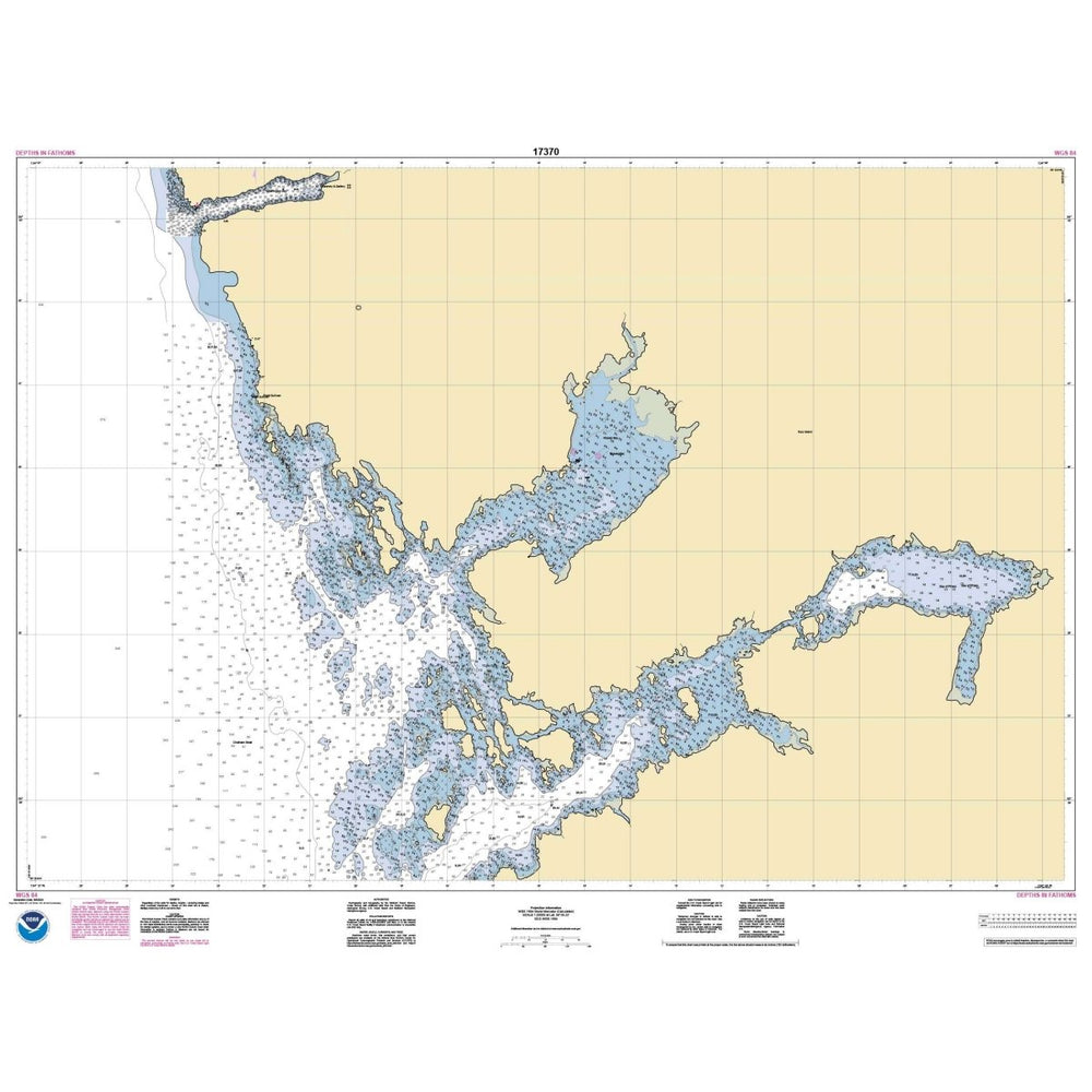 Historical NOAA Chart 17370: Bay of Pillars and Rowan Bay: Chatham Strait; Washington Bay: Chatham Strait - Life Raft Professionals