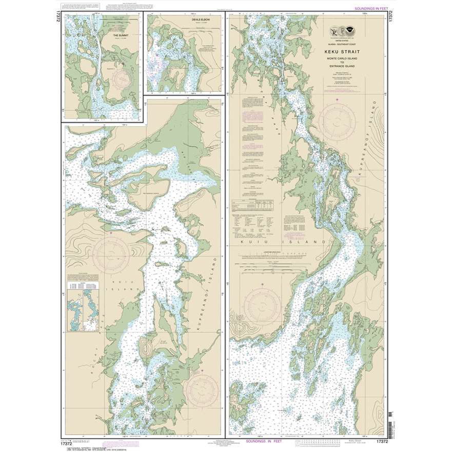 Historical NOAA Chart 17372: Keku Strait-Monte Carlo Island to Entrance Island; The Summit; Devils Elbow - Life Raft Professionals