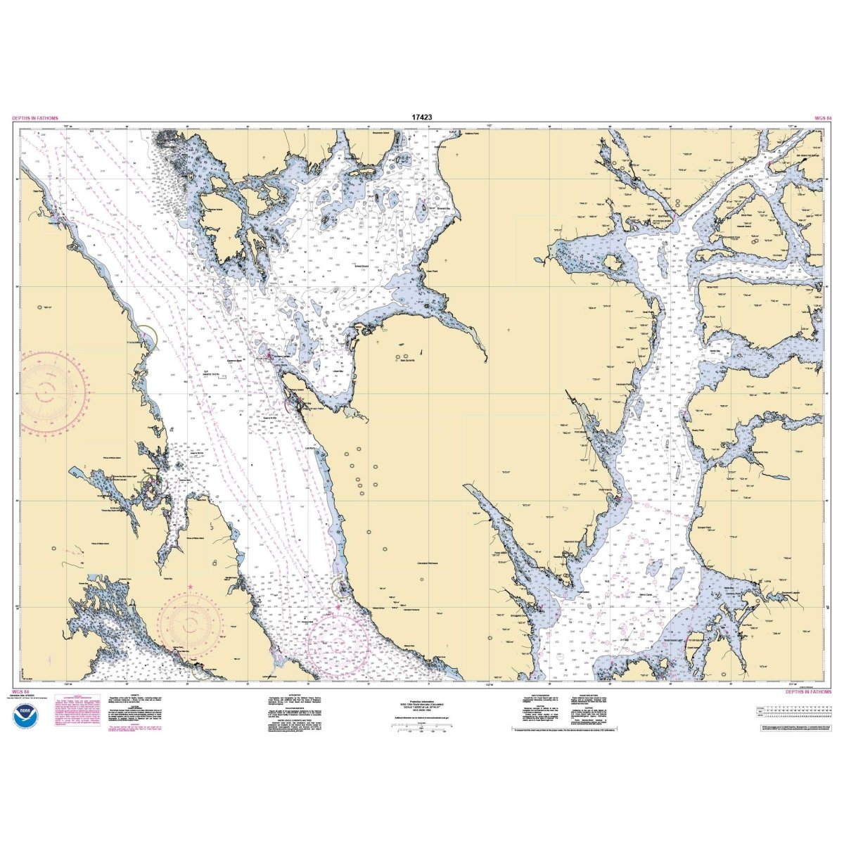 Historical NOAA Chart 17423: Harbor Charts-Clarence Strait and Behm Canal Dewey Anchorage: Etolin Island;Ratz Harbor: Prince of Wales Island;Naha Bay: Revillagigedo Island;Tolstoi and Thorne Bays: Prince of Wales ls.;Union Bay: Cleveland Peninsula - Life Raft Professionals
