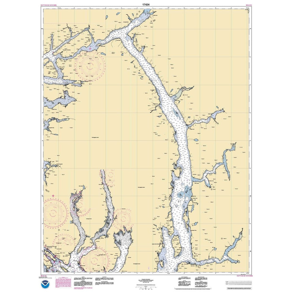 Historical NOAA Chart 17424: Behm Canal-eastern part - Life Raft Professionals