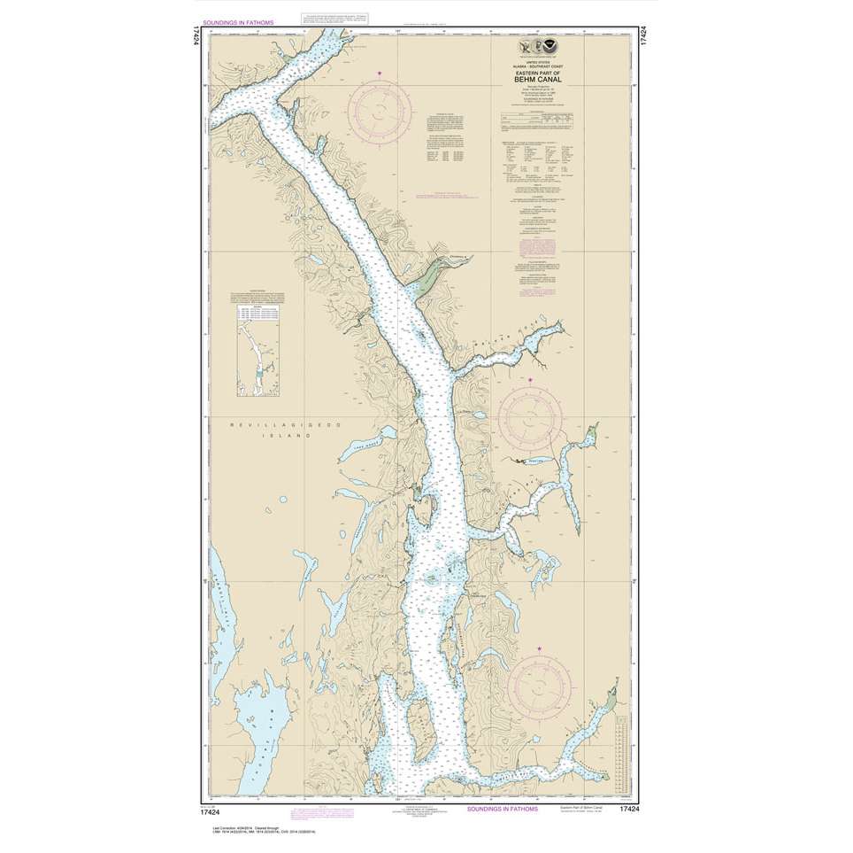 Historical NOAA Chart 17424: Behm Canal-eastern part - Life Raft Professionals