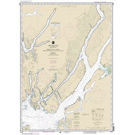 Historical NOAA Chart 17427: Portland Canal - Dixon Entrance to Hattie I. - Life Raft Professionals