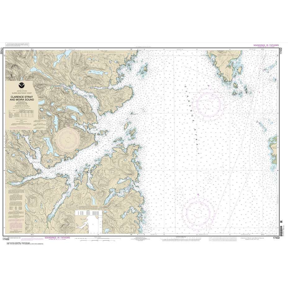 Historical NOAA Chart 17432: Clarence Strait and Moira Sound - Life Raft Professionals