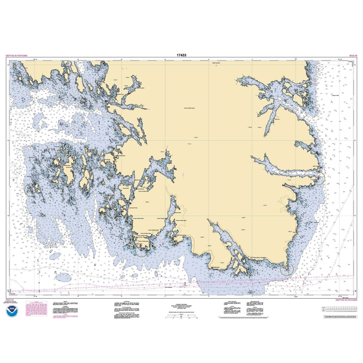 Historical NOAA Chart 17433: Kendrick Bay to Shipwreck Point: Prince of Wales Island - Life Raft Professionals
