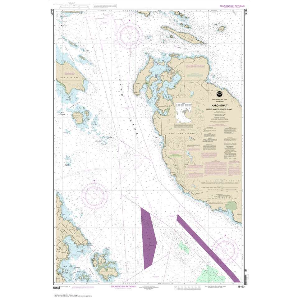 Historical NOAA Chart 18433: Haro-Strait-Middle Bank to Stuart Island - Life Raft Professionals