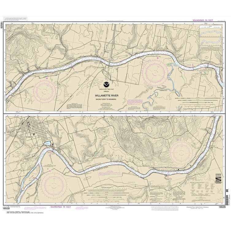 Historical NOAA Chart 18529: Willamette River Walnut Eddy To Newburg - Life Raft Professionals