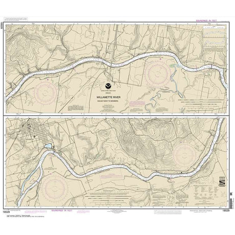 Historical NOAA Chart 18529: Willamette River Walnut Eddy To Newburg - Life Raft Professionals
