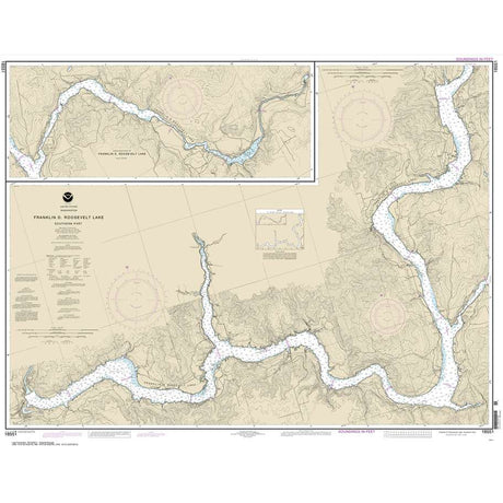 Historical NOAA Chart 18551: Franklin D. Roosevelt Lake Southern part - Life Raft Professionals