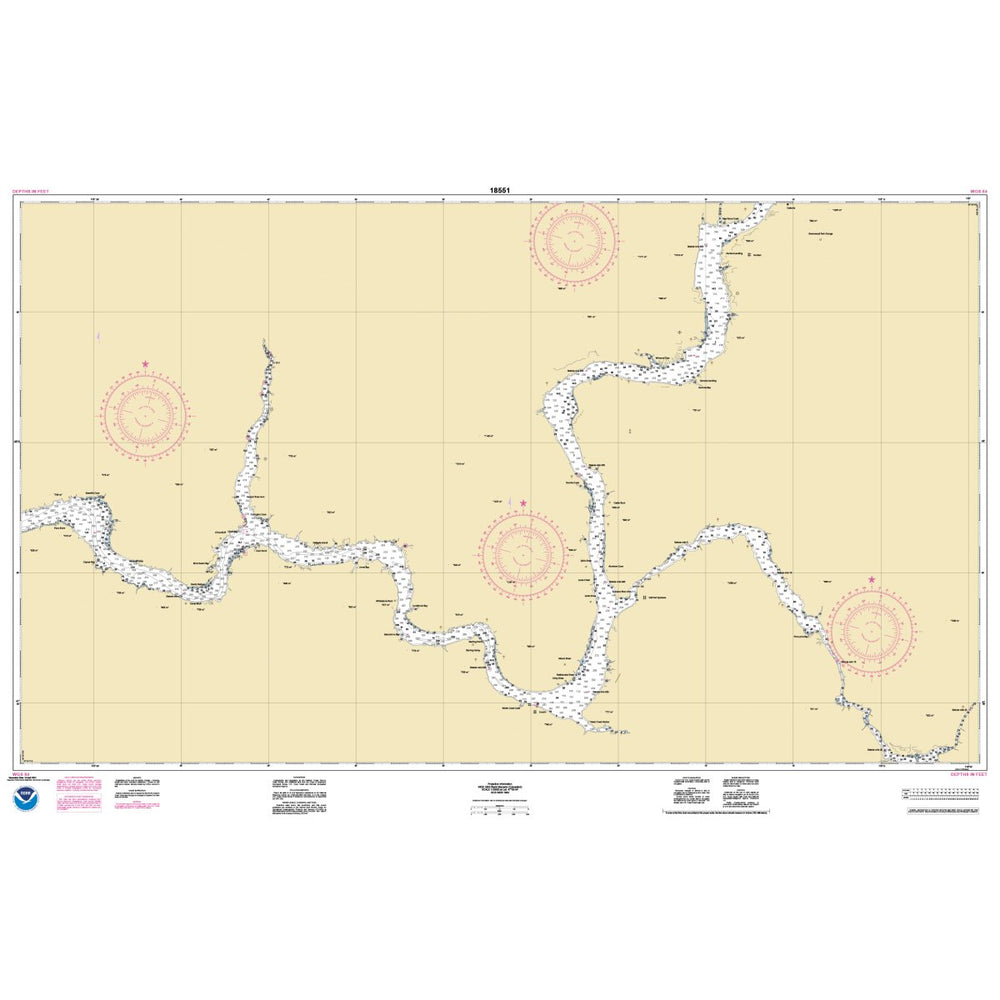 Historical NOAA Chart 18551: Franklin D. Roosevelt Lake Southern part - Life Raft Professionals