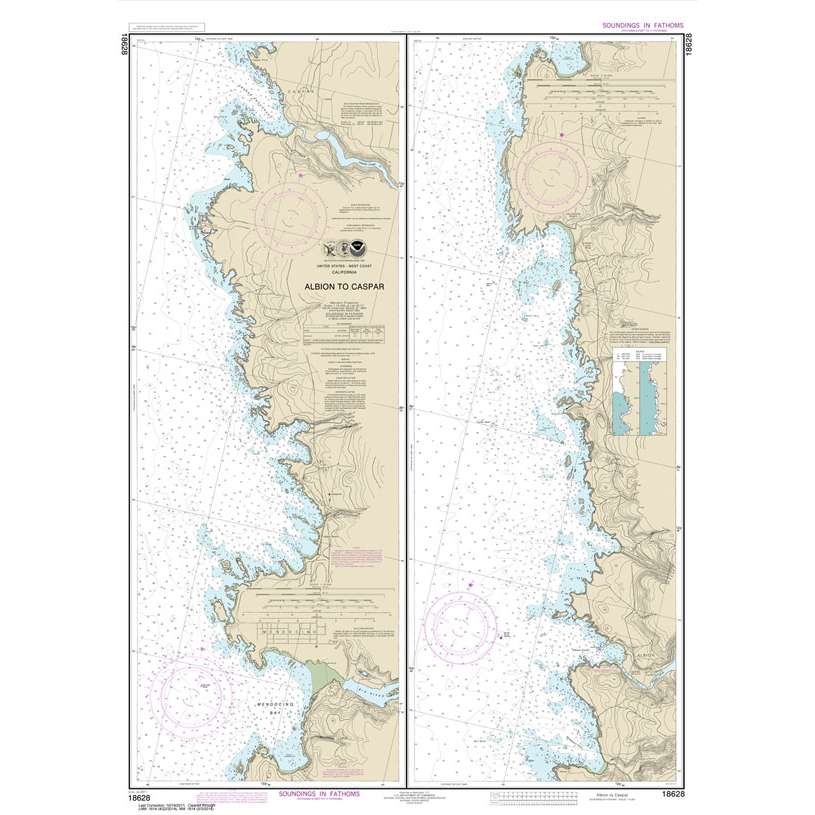 Historical NOAA Chart 18628: Albion to Caspar - Life Raft Professionals