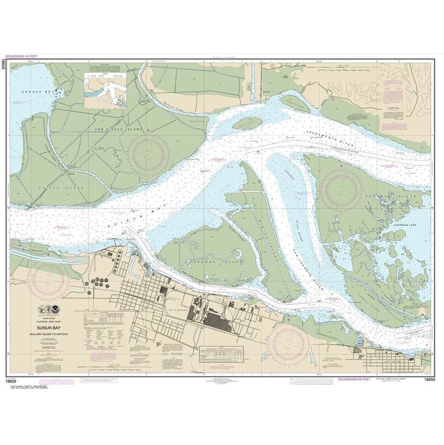 Historical NOAA Chart 18659: SUISUN BAY-Mallard Island to Antioch - Life Raft Professionals