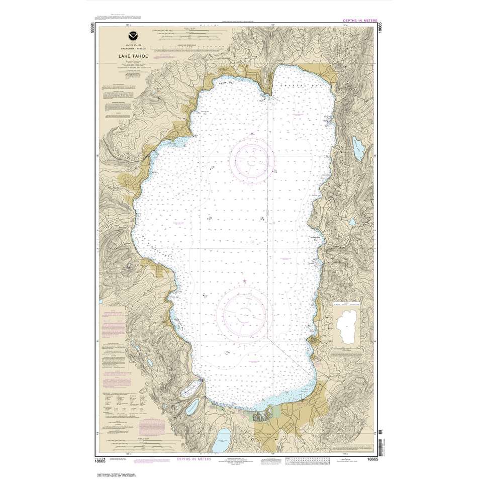 Historical NOAA Chart 18665: Lake Tahoe - Life Raft Professionals