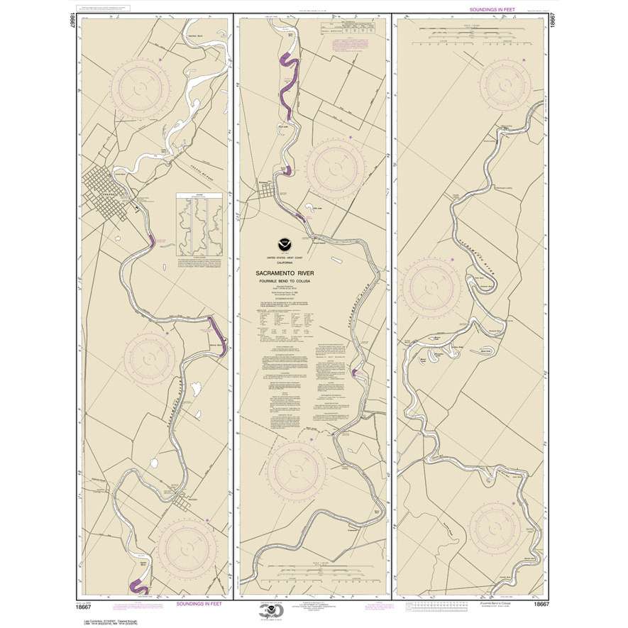 Historical NOAA Chart 18667: Sacramento River Fourmile Bend To Colusa - Life Raft Professionals