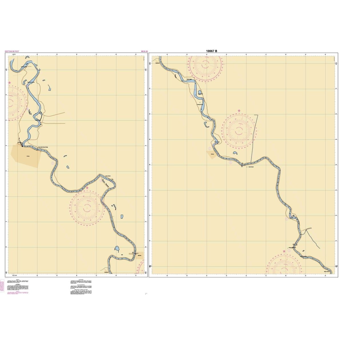 Historical NOAA Chart 18667: Sacramento River Fourmile Bend To Colusa - Life Raft Professionals