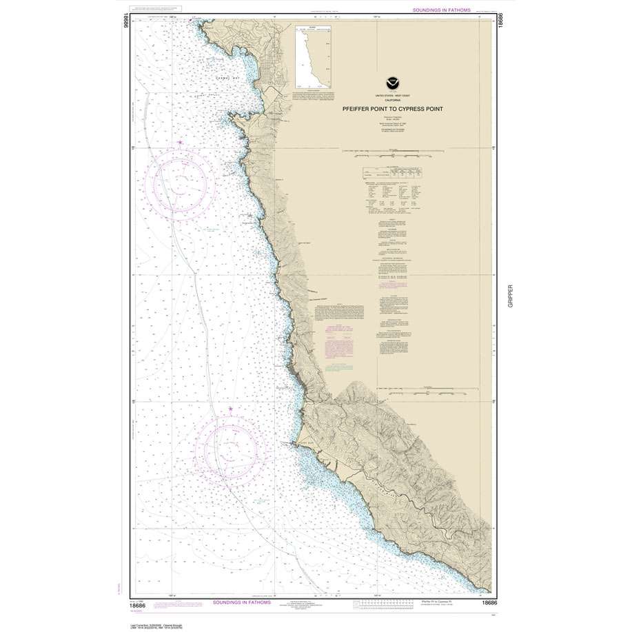 Historical NOAA Chart 18686: Pfeiffer Point to Cypress Point - Life Raft Professionals