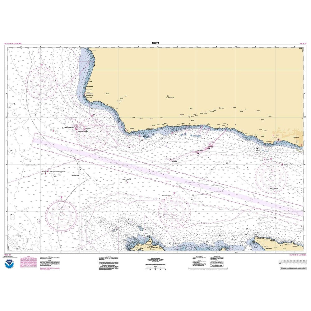 Historical NOAA Chart 18721: Santa Cruz Island to Purisima Point - Life Raft Professionals