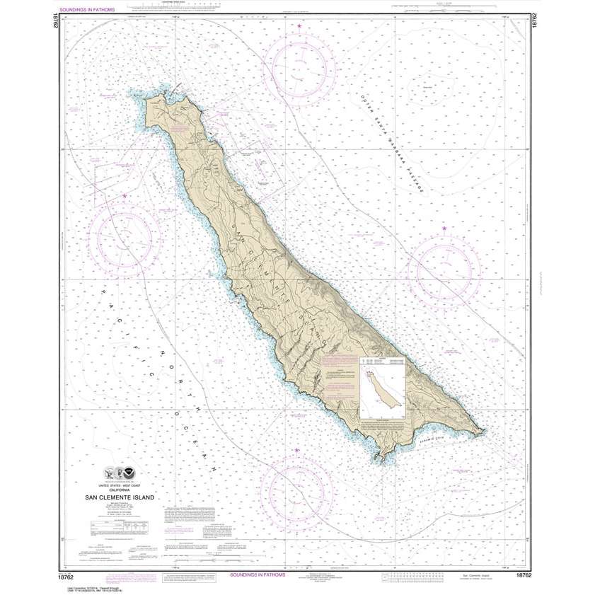 Historical NOAA Chart 18762: San Clemente Island - Life Raft Professionals