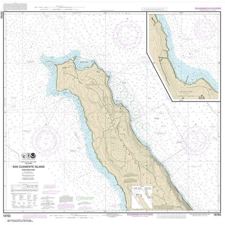 Historical NOAA Chart 18763: San Clemente lsland northern part; Wison Cove - Life Raft Professionals