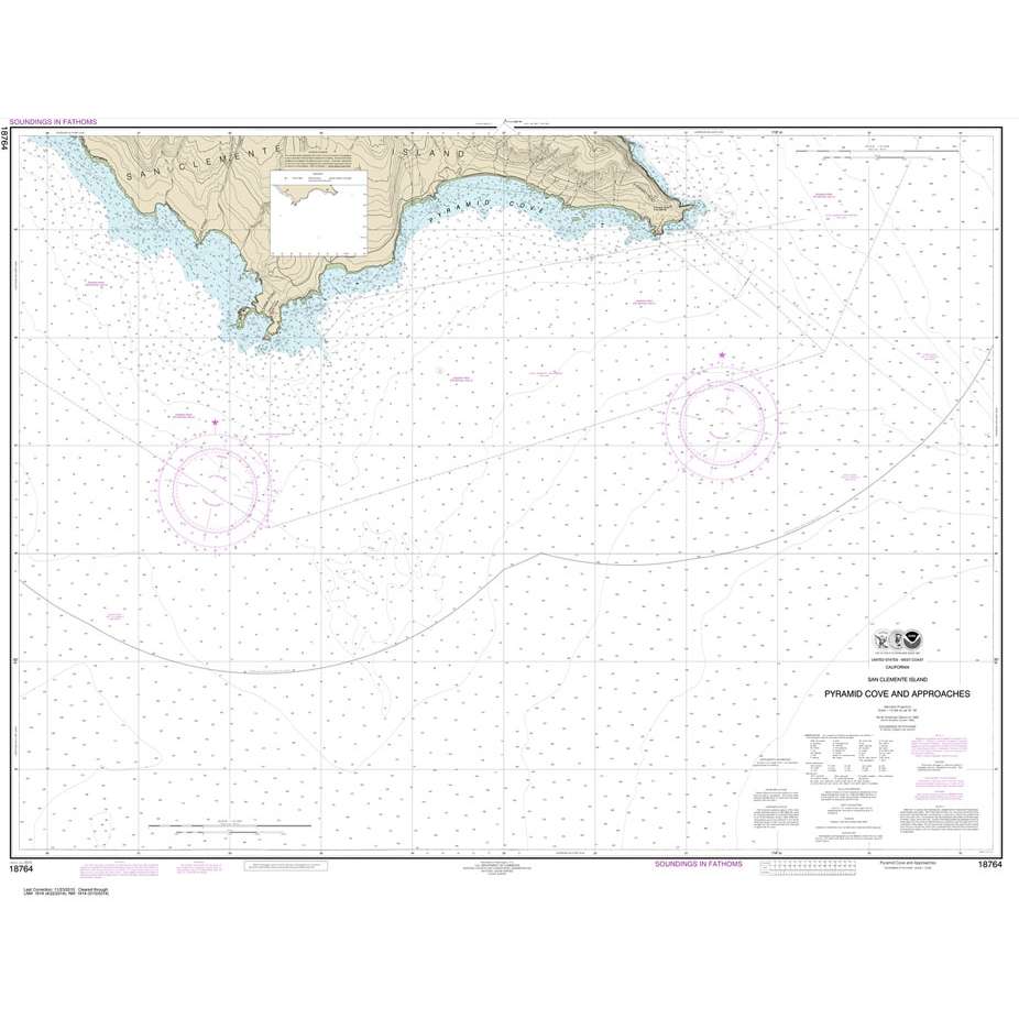 Historical NOAA Chart 18764: San Clemente Island Pyramid Cove and approaches - Life Raft Professionals
