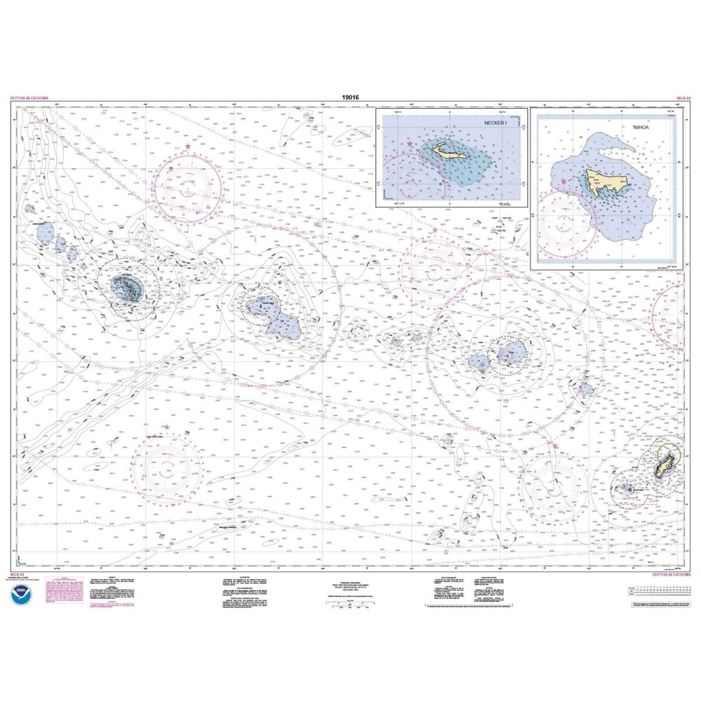 Historical NOAA Chart 19016: Ni'ihau to French Frigate Shoals; Necker Island;Nihoa - Life Raft Professionals