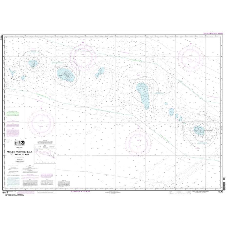 Historical NOAA Chart 19019: French Frigate Shoals to Laysan Island - Life Raft Professionals