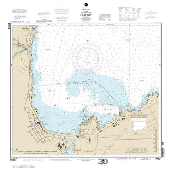 Historical NOAA Chart 19324: Island Of Hawai'i Hilo Bay - Life Raft Professionals