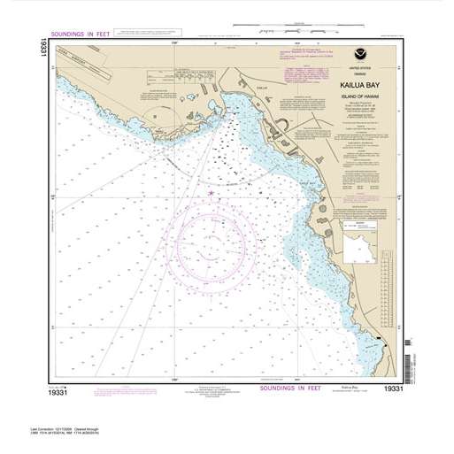 Historical NOAA Chart 19331: Kailua Bay Island Of Hawai'i - Life Raft Professionals