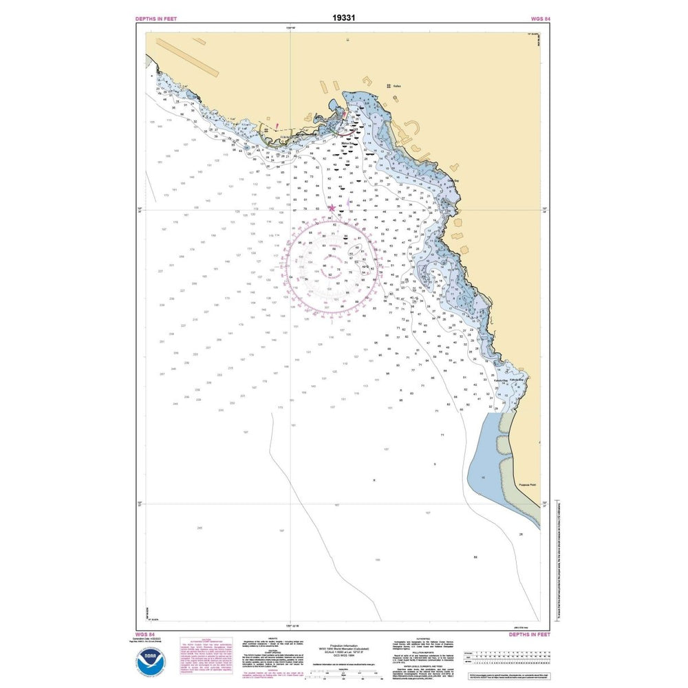 Historical NOAA Chart 19331: Kailua Bay Island Of Hawai'i - Life Raft Professionals