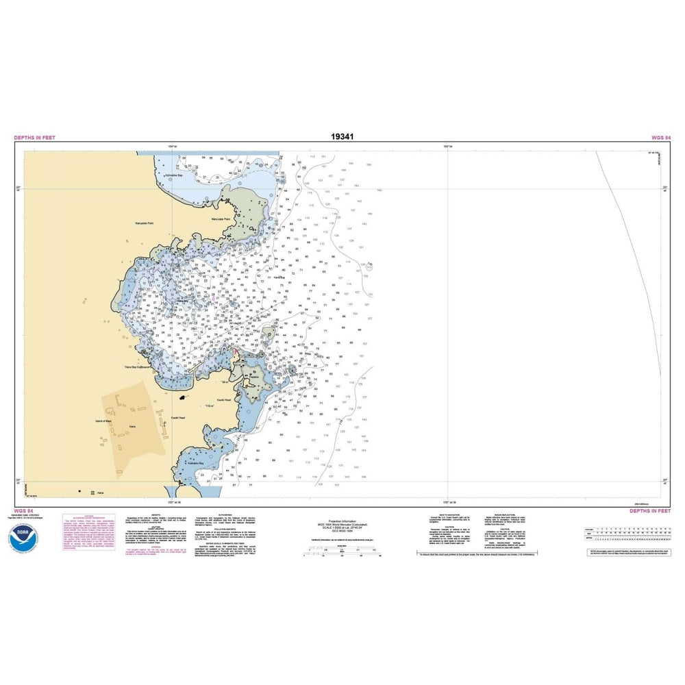 Historical NOAA Chart 19341: Hana Bay Island of Maui - Life Raft Professionals